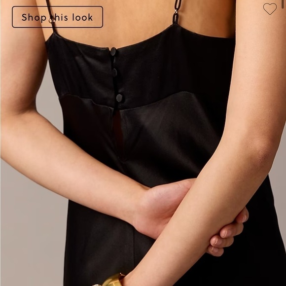 J crew  Collection full-length V-neck slip dress in luster crepe - Picture 4 of 6